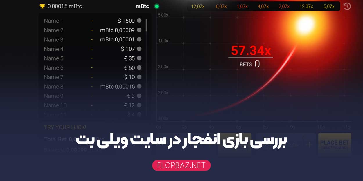 بررسی بازی انفجار در سایت ویلی بت wilibet